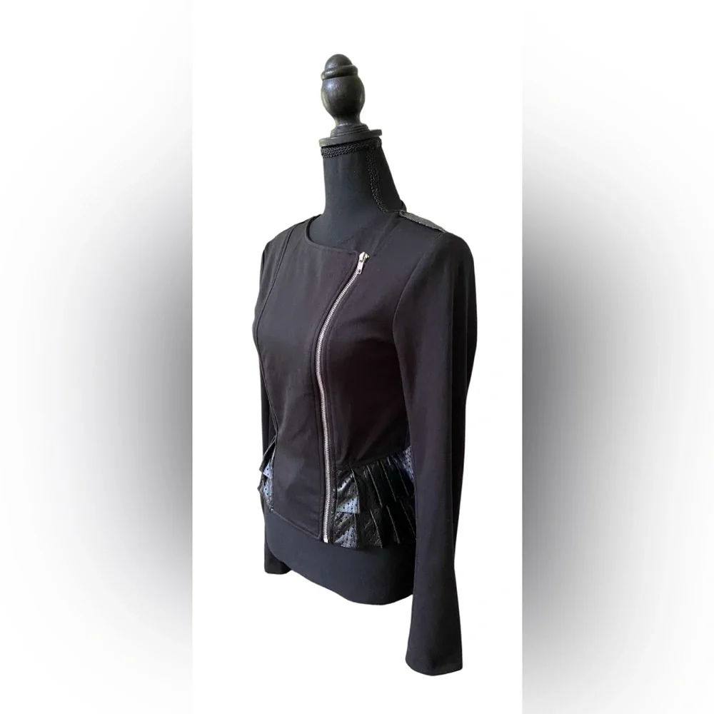 Olsenboye: Black Women's Baddie Jacket with Pleated Detail